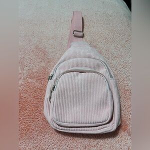 Soft Pink Corduroy Sling Bag ✨NWOT✨